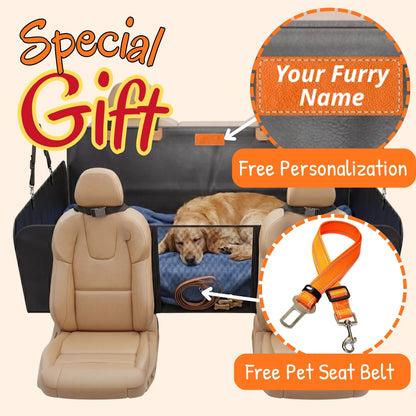PU Leather Hard Bottom Backseat Extender Car Seat Cover For Dogs