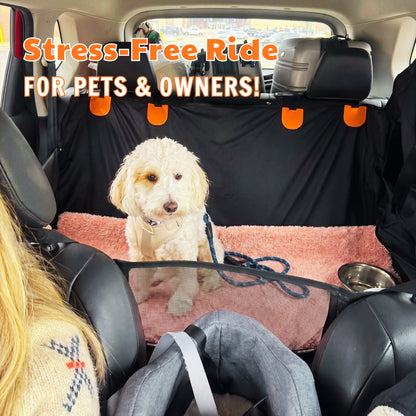 PU Leather Hard Bottom Backseat Extender Car Seat Cover For Dogs