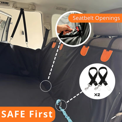 PU Leather Hard Bottom Backseat Extender Car Seat Cover For Dogs